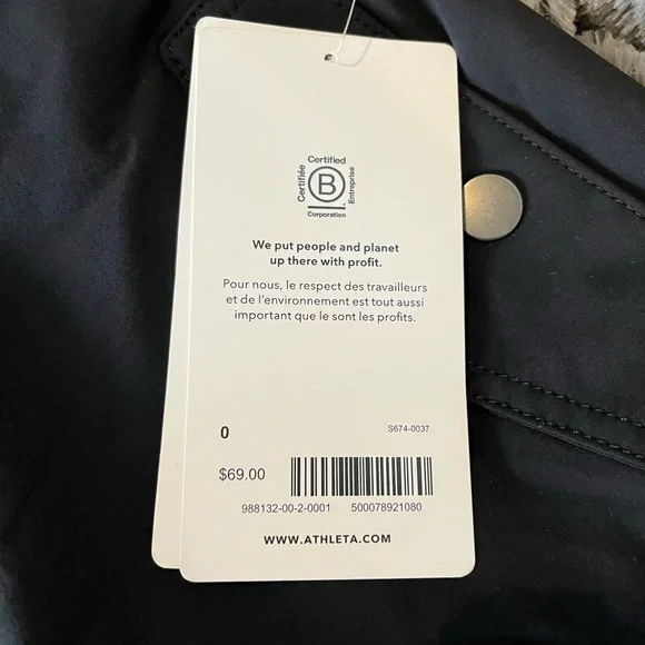 NWT Athleta Black Vienna Cargo Skort Size 0